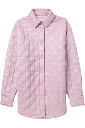 Msgm Classic-collar diamond-quilting jacket