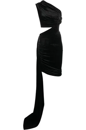 Rick Owens Draped-detail velvet midi dress