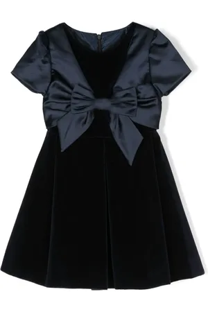 Lapin House Satin-bow velvet minidress