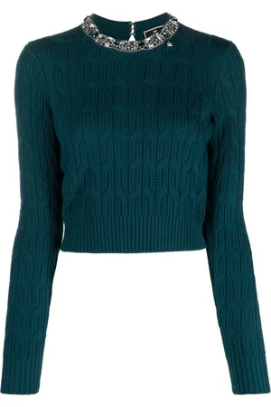 Elisabetta Franchi Embroidered-collar wool top