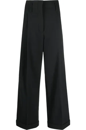 Serafini High-waisted pleated wide-leg trousers