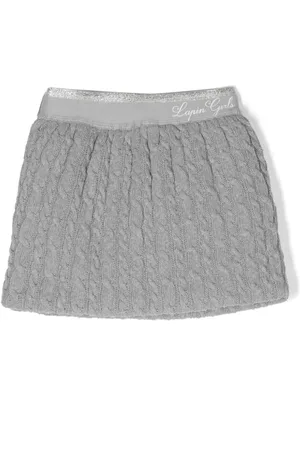 Lapin House Logo-print cable-knit miniskirt