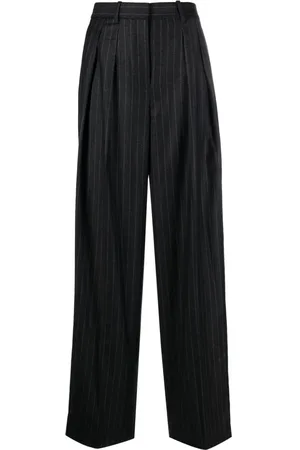 THEORY Pinstripe wide-leg wool trousers