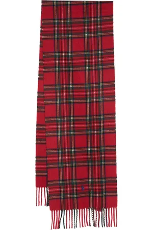 Ralph Lauren Polo Pony-embroidered tartan check-print scarf