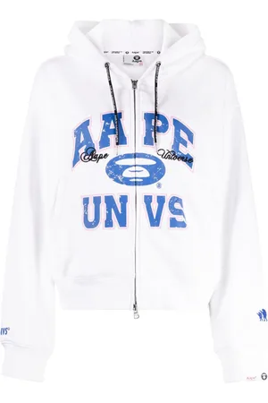 A Bathing Ape Logo-print zip-up hoodie