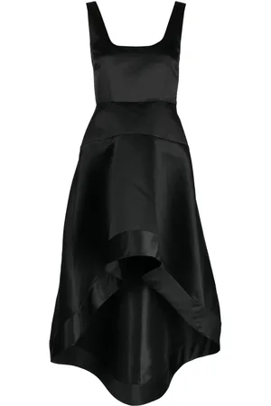 Cynthia Rowley Satin-finish high-low midi dress