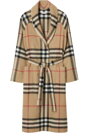 Burberry Vintage Check-pattern belted cashmere robe