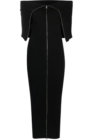 Maison Margiela Zip-up ribbed-knit maxi dress