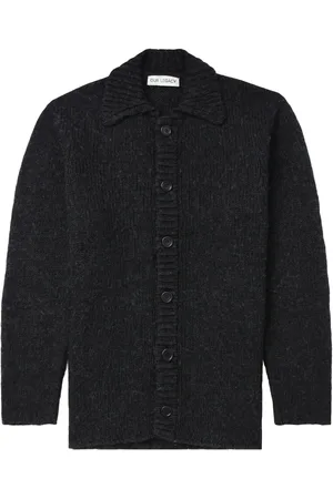 OUR LEGACY Polo-collar ribbed cardigan