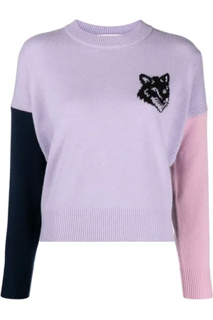 Maison Kitsuné Fox Head colour-block wool jumper