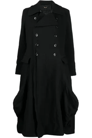 Comme des Garçons Crinkled-finish double-breasted coat