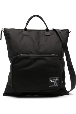 Maison Kitsuné Helmet logo-patch tote bag