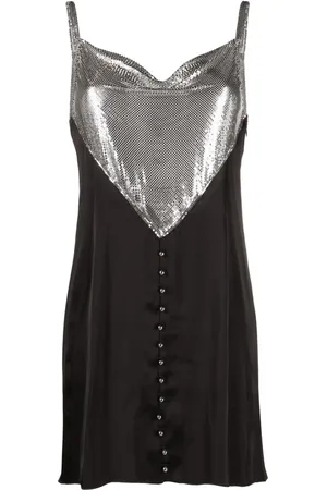 Paco rabanne Mesh-panel slip minidress