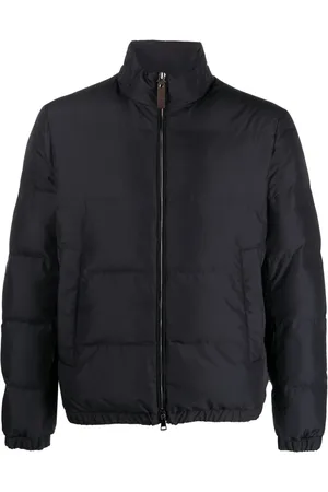 CANALI Leather-tag padded jacket