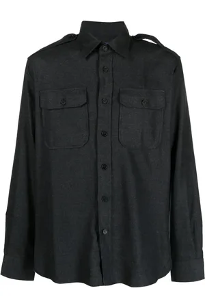 Ralph Lauren Pointed-collar button-up cotton blend shirt
