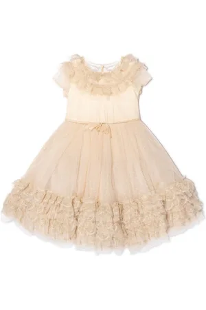 Marchesa Kids Couture Girls Blue Tulle Bow Party Dress