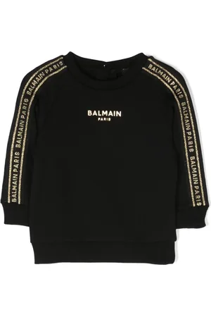 Balmain Logo-tape crew-neck sweatshirt