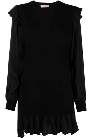 Twin-Set Ruffled long-sleeve minidress