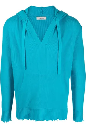 LANEUS Ripped wool hoodie