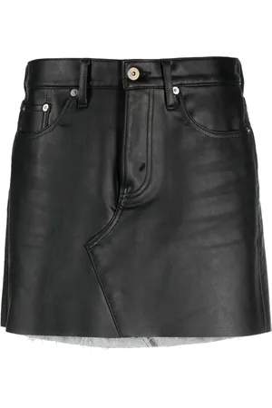 JUNYA WATANABE Raw-cut faux-leather miniskirt