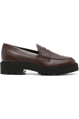 Hogan Logo-debossed 35mm leather loafers