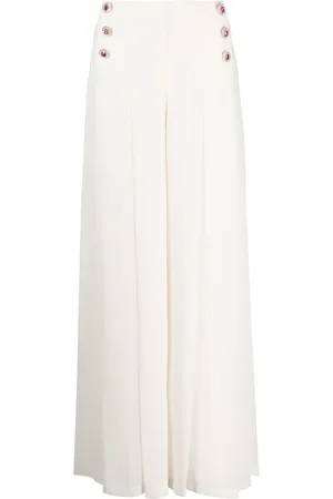 Edward Achour Paris Embellished-button wide-leg trousers