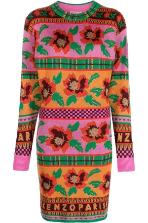 Kenzo Fair Isle-intarsia knitted dress