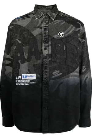 A Bathing Ape Logo-patch cotton shirt