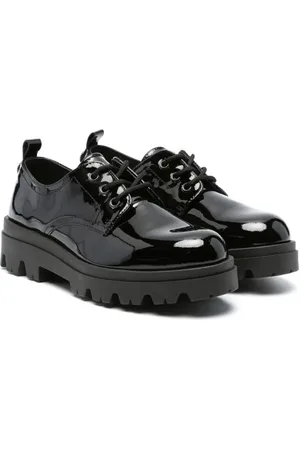 Twin-Set Lace-up patent leather loafers