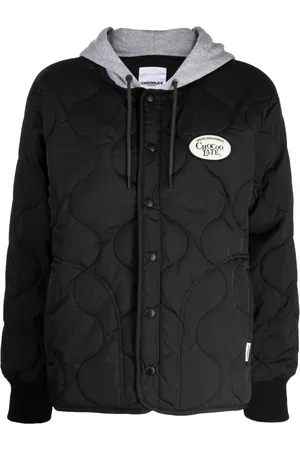 Chocoolate Logo-patch quilted hooded jacket