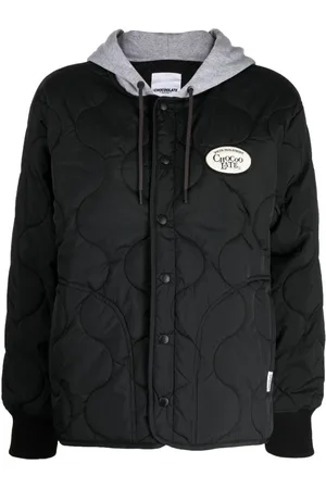 Chocoolate Logo-patch quilted hooded jacket