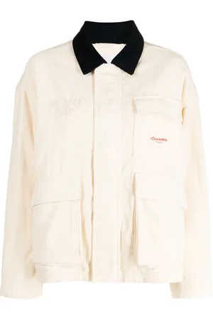 Chocoolate Logo-embroidered corduroy bomber jacket