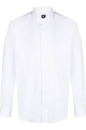 Boggi Milano Spread-collar cotton shirt