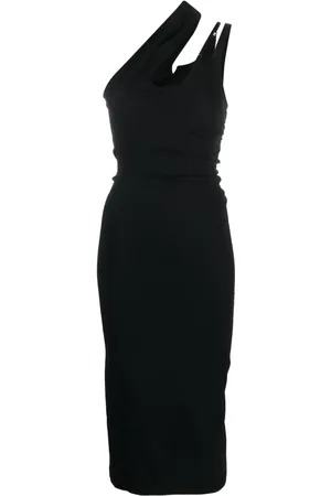 MUGLER Asymmetric midi dress