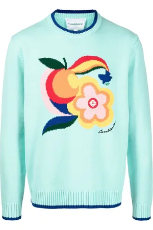 Casablanca Logo-patch intarsia knit jumper