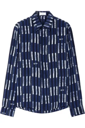 OFF-WHITE Shibori logo-print silk shirt