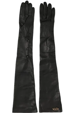 Elisabetta Franchi Logo-plaque shearling gloves