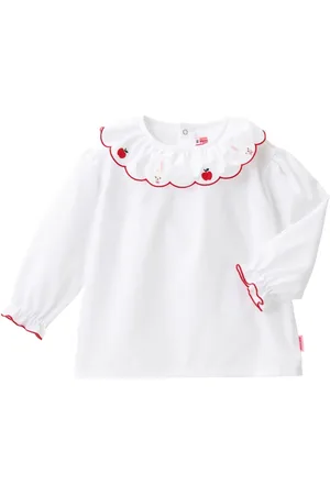 Miki House Bunny embroidered cotton blouse
