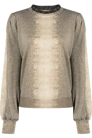 Twin-Set Snake-print metallic-threading sweatshirt