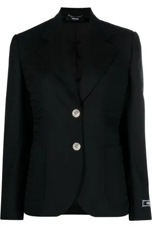 VERSACE Crocodile-jacquard wool blazer