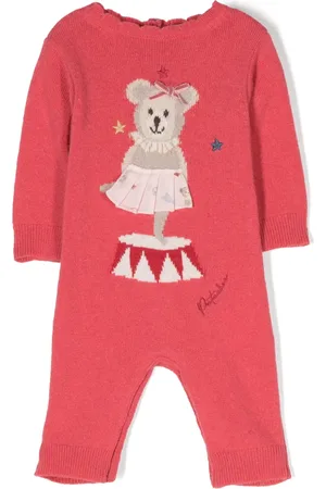 PATACHOU Patterned intarsia-knit logo-embroidered romper
