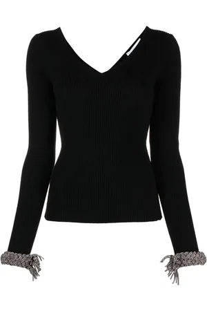 GIUSEPPE DI MORABITO Braided-cuffs ribbed-knit top