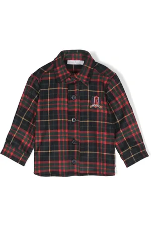 PATACHOU Logo-patch checked shirt