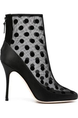 Manolo Blahnik Mukinka mesh polka-dot ankle boots
