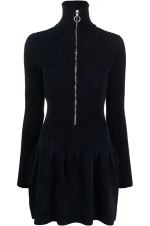Serafini Dropped-waist ribbed-knit minidress