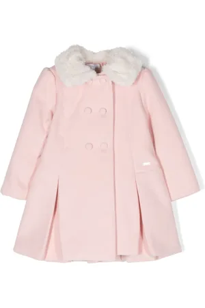 PATACHOU Double-breasted faux-fur collar coat