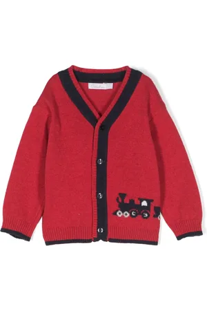 PATACHOU Train-pattern two-tone cardigan