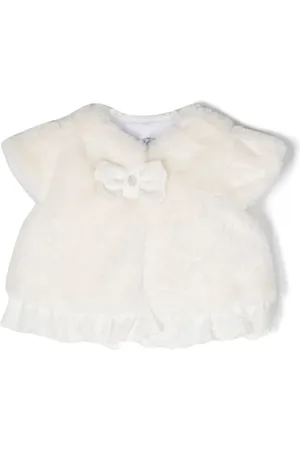 PATACHOU Bow-detail faux-fur jacket