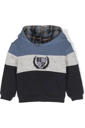 PATACHOU Logo-patch striped hoodie