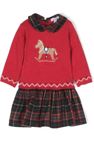 PATACHOU Patterned intarsia-knit layered dress